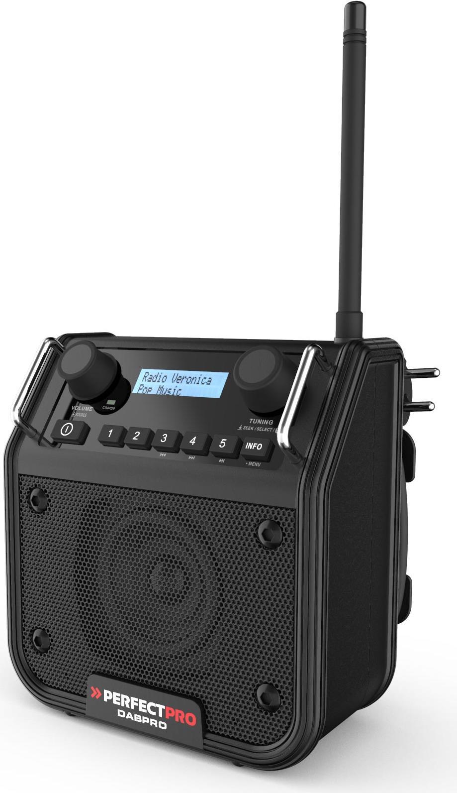 PerfectPro DABPRO Baustellenradio DAB+/FM Bluetooth Schwarz