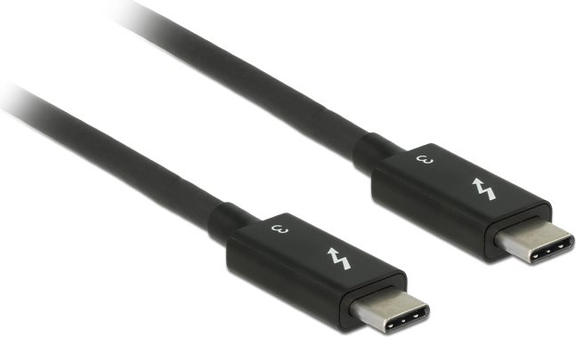 Delock Thunderbolt™ 3 (40 Gb/s) USB-C™ Kabel Stecker > Stecker passiv 0,5 m 5 A schwarz (84844)
