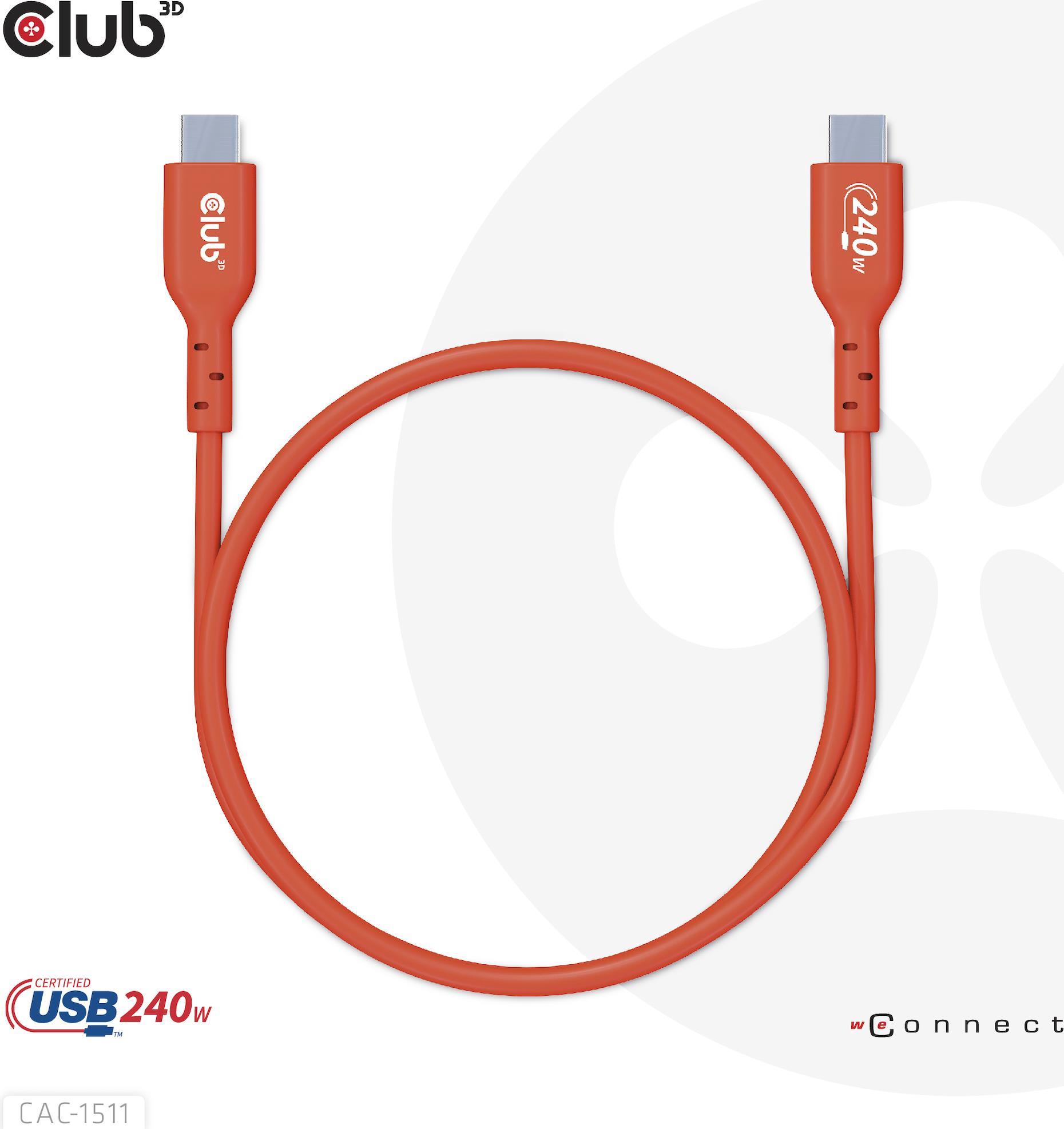 Club 3D USB-Kabel 24 pin USB-C (M) zu 24 pin USB-C (M) (CAC-1515)