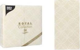 PAPSTAR Bistro-Servietten "ROYAL Collection Circle Flowers" aus Tissue, 1/8 Falz, 4-lagig, Maße: 400 x 400 mm - 1 Stück (37376)