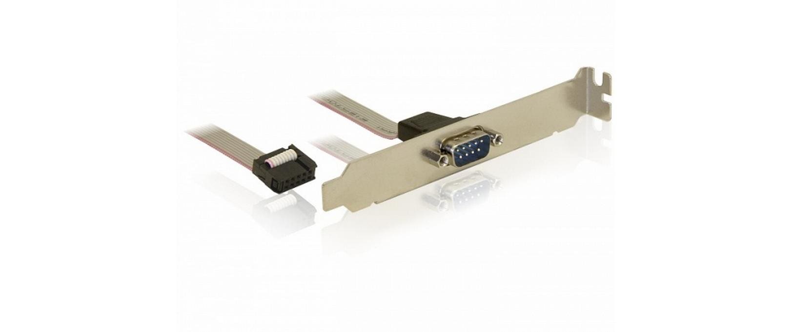 Delock Slotblech 1 x Seriell DB-9 IDC 1:1 Belegung 40 cm Grau