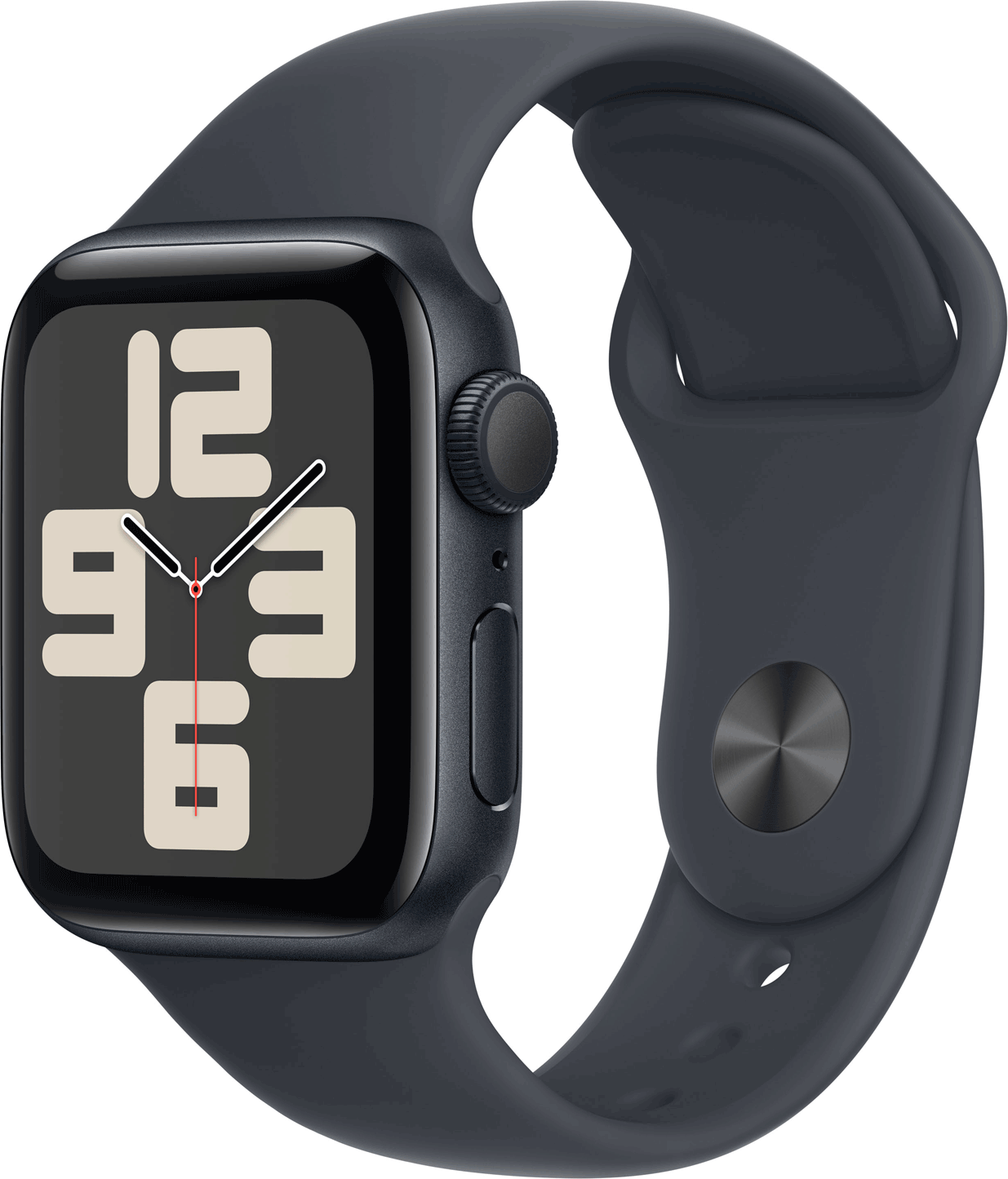 Apple Watch SE GPS 40mm Midnight Aluminium Case mit Midnight Sport Band - S/M (MXE73QF/A) (geöffnet)