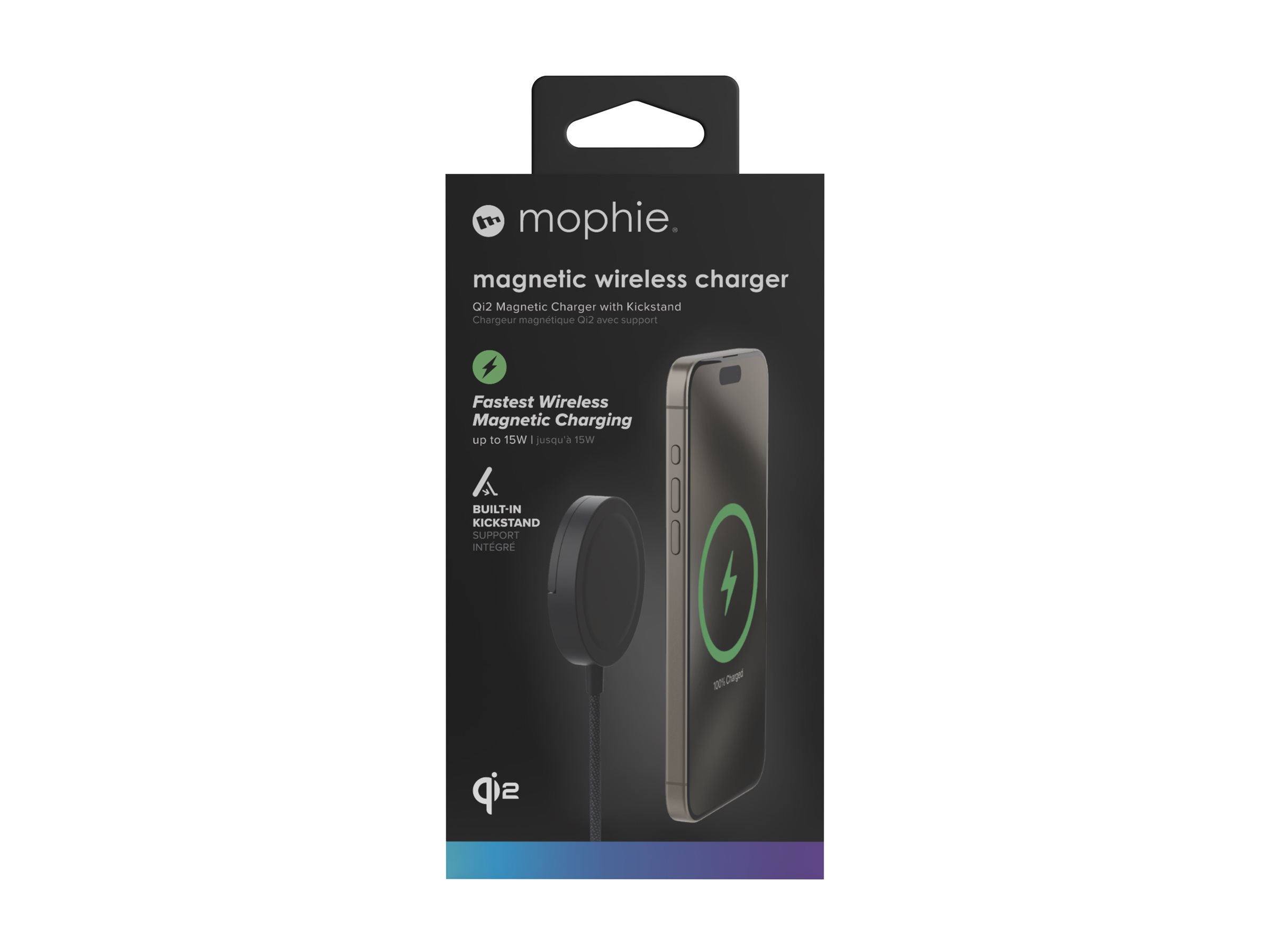 mophie Qi2 Magnetic Charger Induktive Ladematte 15 Watt Schwarz