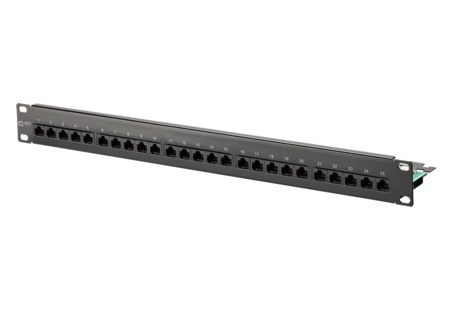 METZ CONNECT 130814-0203-E Patch Panel 1U UAE 25-Port Cat3 Stahl Schwarz