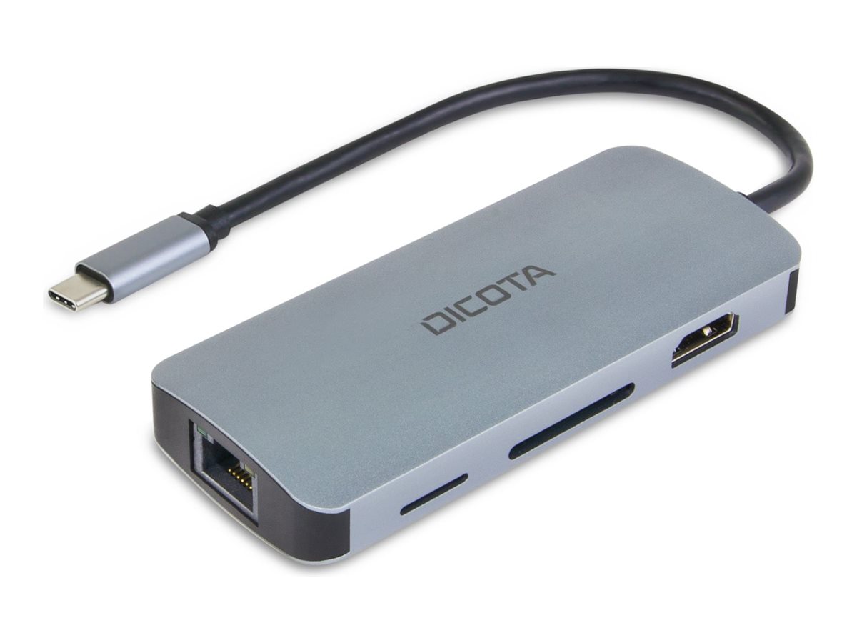 DICOTA D32062 USB-C Dockingstation 4K HDMI 100W PD Silber