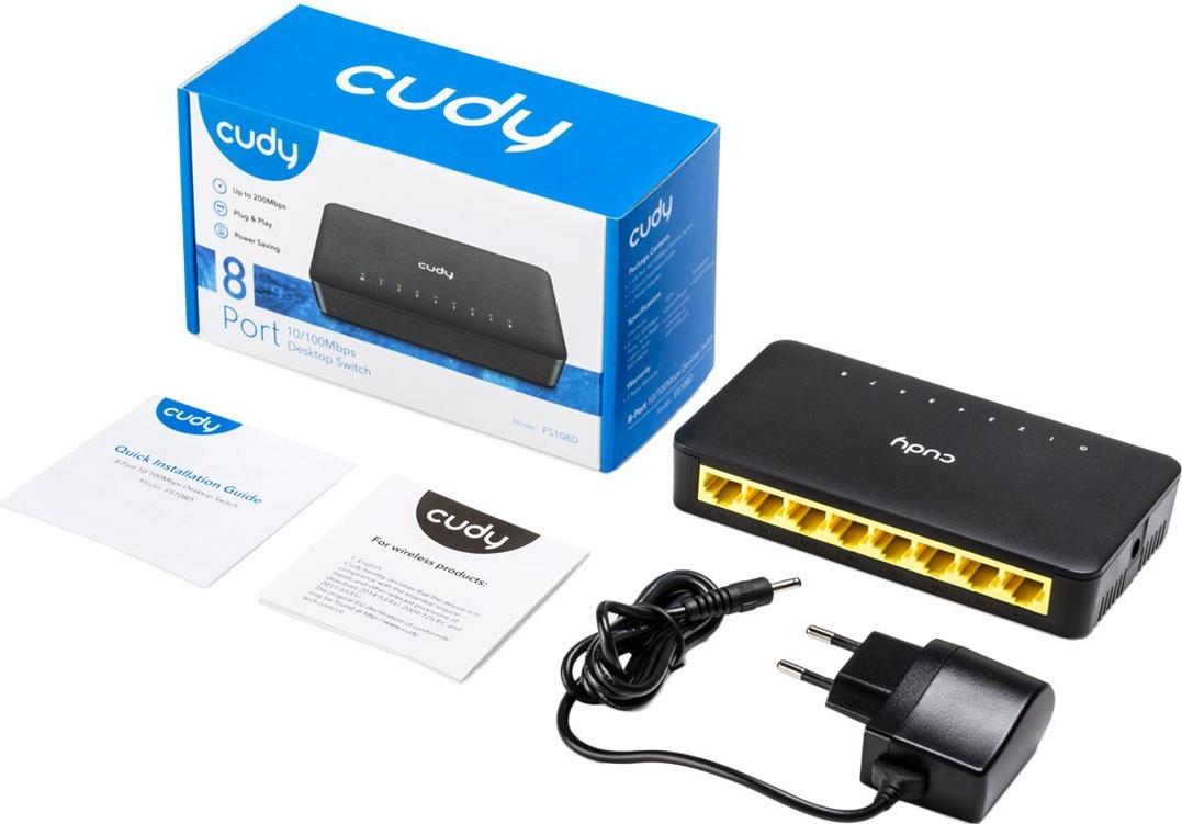 Cudy FS108D Fast-Ethernet-Switch 8 Ports Unmanaged Weiß