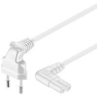 Wentronic Goobay Euro Anschlusskabel beidseitig abgewinkelt, 0,75 m, Weiß - Eurostecker (Typ C, CEE 7/16) > Gerätebuchse C7 (97345)