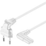 Wentronic Goobay Euro Anschlusskabel beidseitig abgewinkelt, 0,75 m, Weiß - Eurostecker (Typ C, CEE 7/16) > Gerätebuchse C7 (97345)