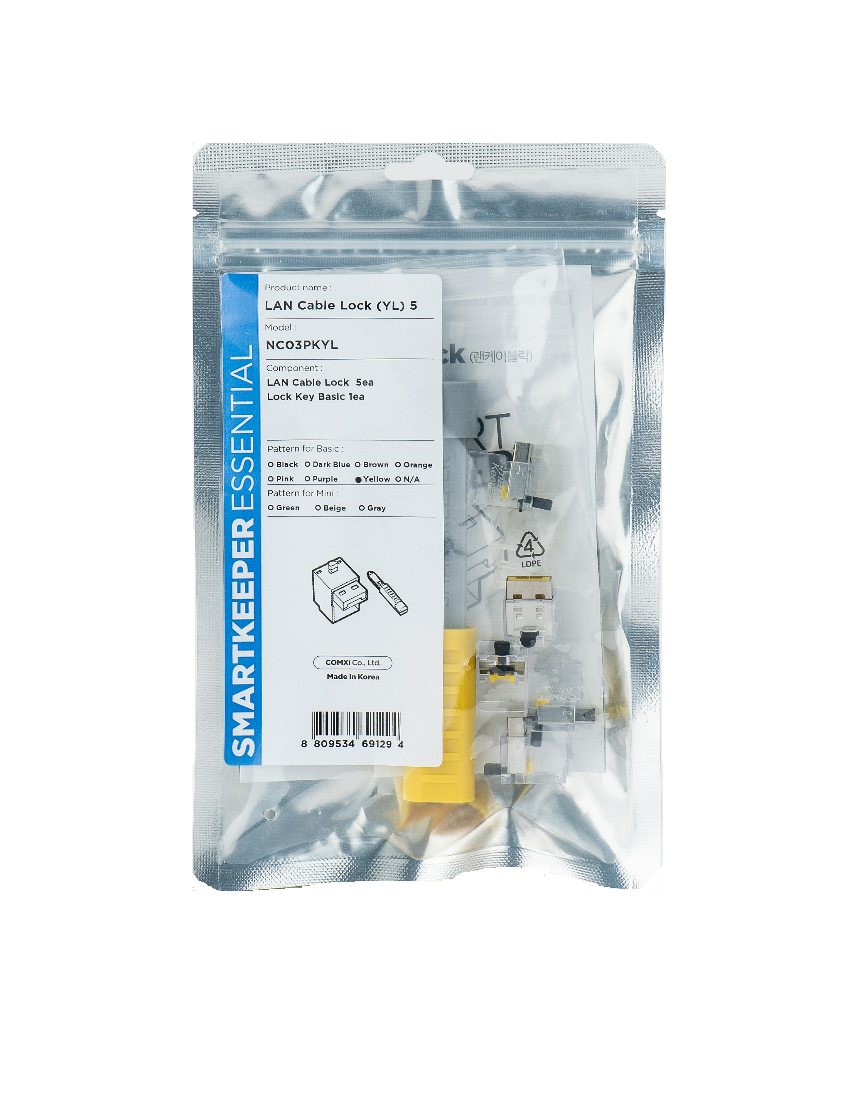 SmartKeeper NC03PKYL RJ-45 Schnittstellenblockierung Gelb