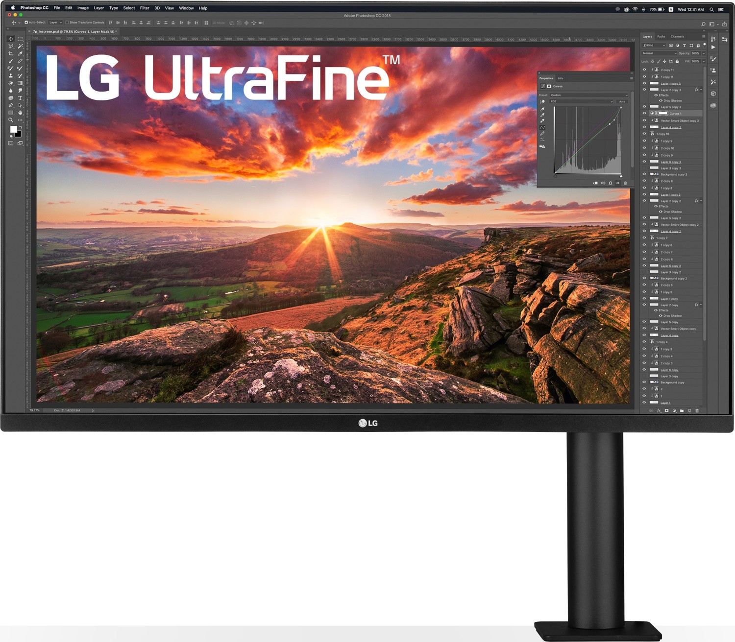 LG UltraFine 32UN880-B Ergo Monitor 80cm (31,5 Zoll) UHD, IPS, 5ms, HDMI, DisplayPort, USB-C, USB (32UN880K-B.AEU)