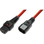 MicroConnect Powercord C13 IEC Lock - C14 Red 2.5m PC1411 (MC-C13C14LOCK-2.5MR)