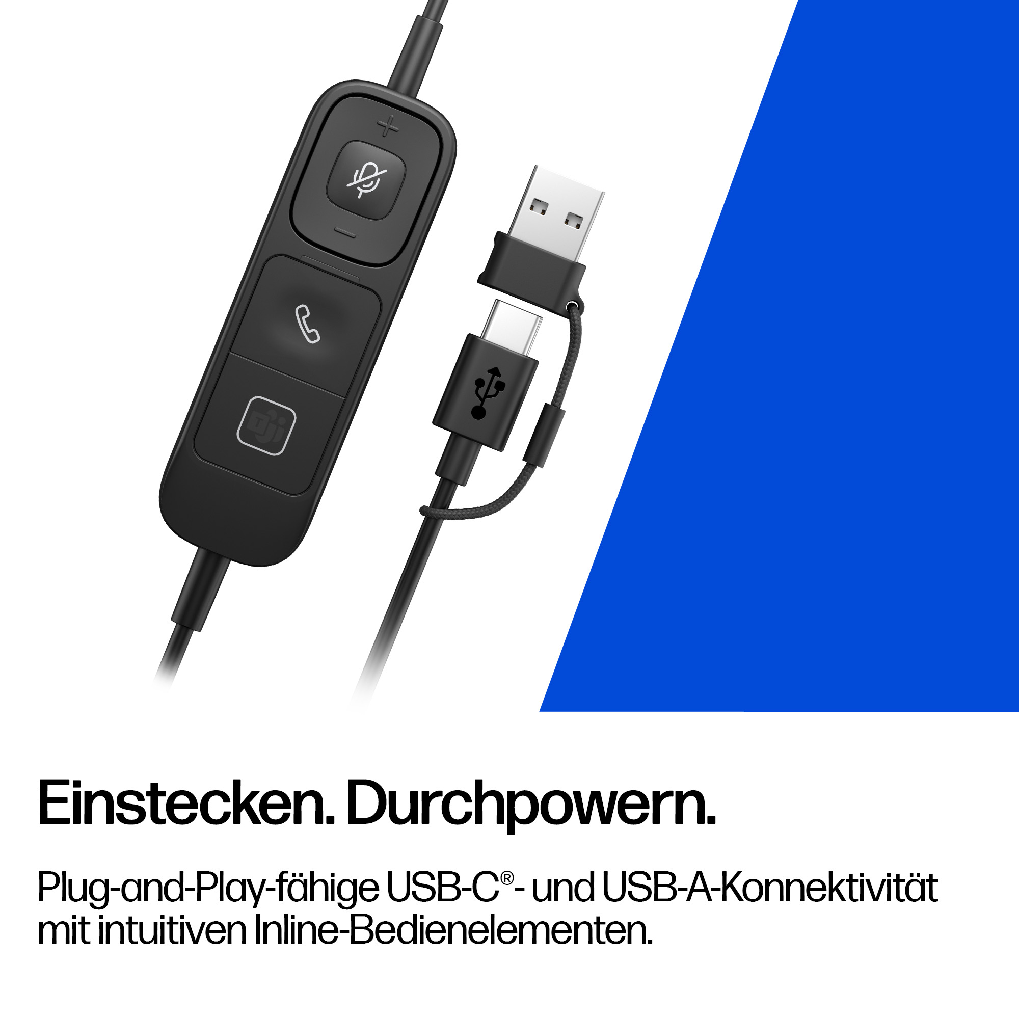 HP Poly Mission 825 On-Ear Headset USB-A USB-C ANC Schwarz