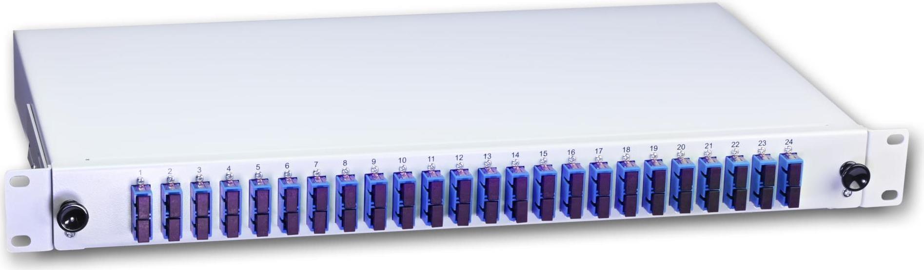 Lightwin LWL Spleissbox, 48 Fasern, 24x DSC Singlemode, 9/125µm OS2 G657.A1 Pigtail Spleißboxen (SPBOX 48E09 OS2 DSC)