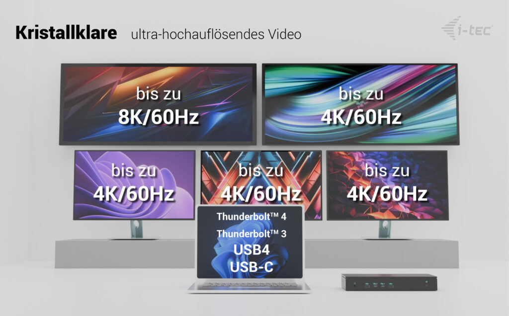 i-Tec CA5MONITORDOCKPD Dockingstation 5x 4K Schwarz
