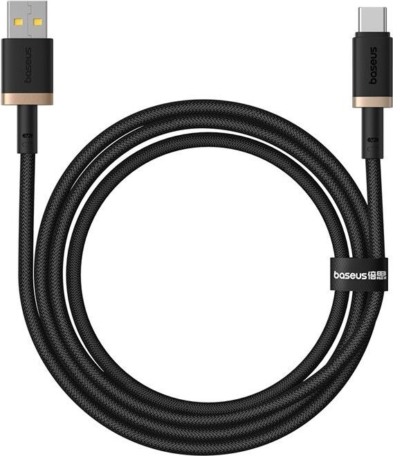 Baseus Dura USB Typ A auf Typ C 60 W Schnellladekabel 1 m Schwarz, Gold (P10377802U01-00)