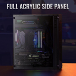 Aerocool Split. Formfaktor: Midi-Tower, Typ: PC, Material: ABS Synthetik, SPCC. Installierte Lüfter hinten: 1x 120 mm, Unterstütze Lüfter-Durchmesser (Rückseite): 120 mm. Unterstützte Hard-Disk Drive Größen: 2.5,3.5" . Breite: 192,5 mm, Tiefe: 412,5 mm, Höhe: 392 mm (ACCM-PV18012.11)