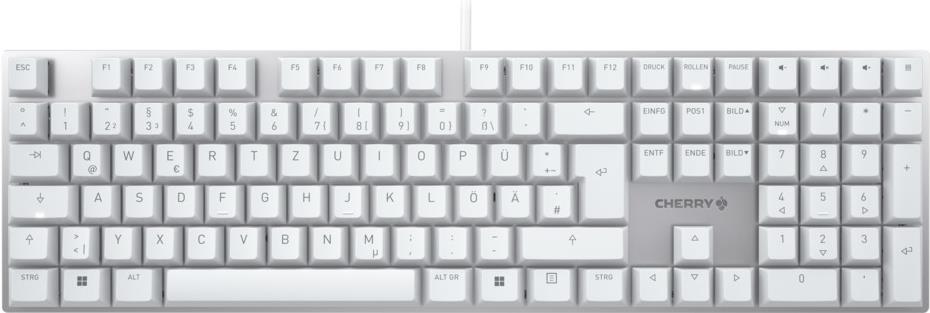 CHERRY KC 200 MX Tastatur USB QWERTZ Deutsch Silber - Weiß (G80-3950LHBDE-1)