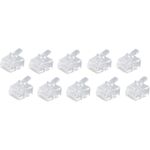shiverpeaks ®-BASIC-S--Netzwerk Modular-Stecker RJ12 6polig, 6 Kontakte belegt, für Rundkabel, vergoldete Kontakte--VE 10 (BS72050-R10)