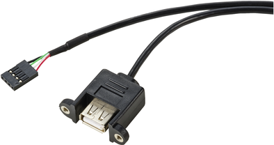 Renkforce USB-Kabel USB 2.0 Pfostenstecker 4pol., USB-A Buchse 0.60 m Schwarz schraubbar RF-5719748 (RF-5719748)