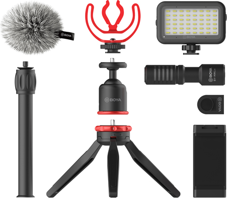 BOYA BY-VG350 Stativ für Smartphone und Action-Kamera 3 Beine Schwarz, Rot