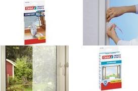 tesa Fliegengitter STANDARD für Fenster, 1,50 m x 1,80 m waschbar bis 30 Grad, UV-beständig (55680-00000-01)