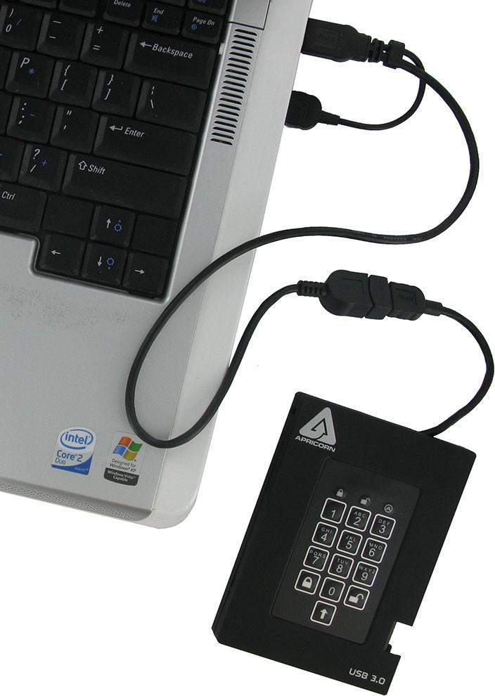 Apricorn Aegis Padlock Fortress 2,5" Externe SSD 1 TB USB 3.0 256-bit AES-XTS FIPS 140-2 Level 2 Schwarz