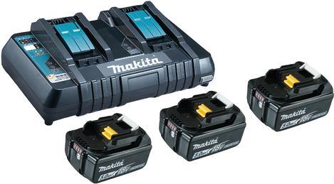 Makita DC18RD Batterieladegerät + Batterie 3 x (198458-6)