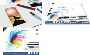 kangaro Aquarellpapier-Block, DIN A3, 16 Blatt 300 g/qm, cremeweiß, dreiseitig geleimt, geeignet für - 1 Stück (K-5303)