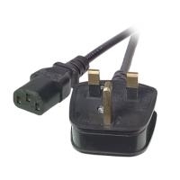 EFB-Elektronik Netzleitung UK BS1363A - C13 180°, schwarz, 2 m, 3 x 0,75 mm² Hersteller: EFB Elektronik (EK500.2)