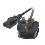 EFB-Elektronik Netzleitung UK BS1363A - C13 180°, schwarz, 2 m, 3 x 0,75 mm² Hersteller: EFB Elektronik (EK500.2)
