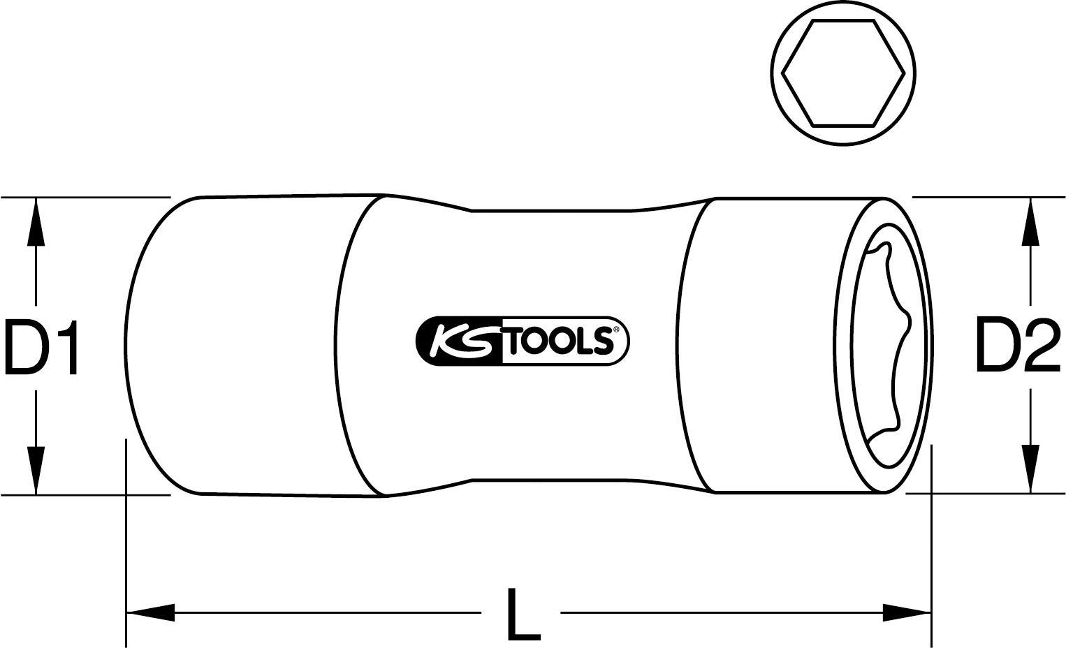 KS TOOLS Werkzeuge-Maschinen GmbH 1/4" Stecknuss mit Schutzisolierung, 8mm, lang (117.2345)