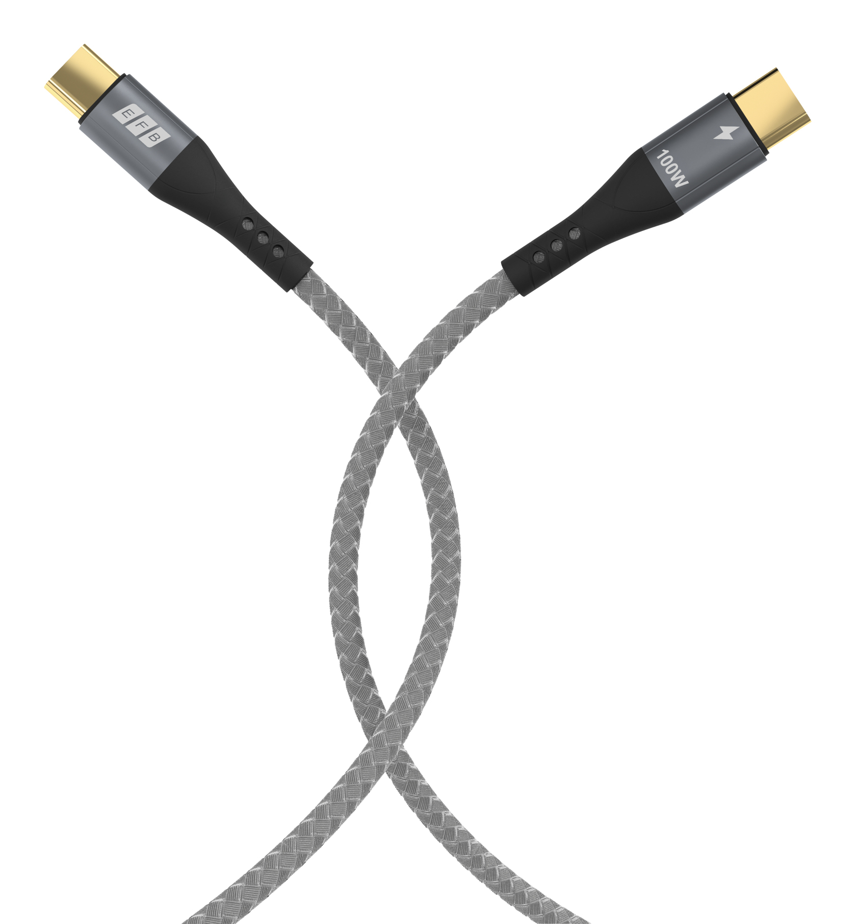 EFB Elektronik USB-C Kabel USB-CC-00002 100W PD 3.0 5A E-Marker Chip 1 m USB 2.0 Schwarz, Grau