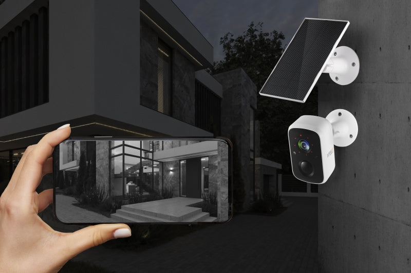 Technaxx TX-244 4 MP WLAN IP-Überwachungskamera Outdoor Solar Kabellos Schwarz, Weiß