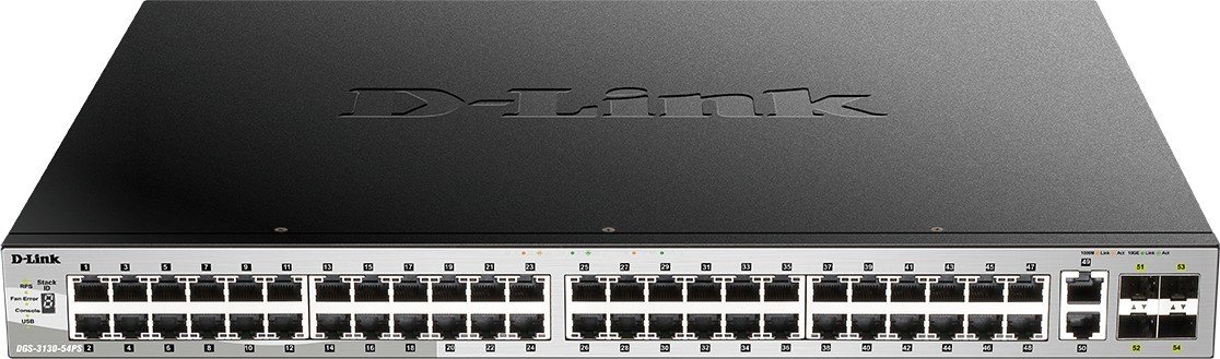 D-Link 54-P. POE GIGABIT STACK SWITCH The DGS-3130 Series is a range of Lite Layer 3 Stackable Managed Switches designed to help connect end-users in a secure enterprise or metro Ethernet access network (DGS-3130-54PS/SI)