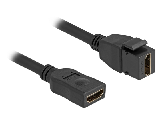 Delock Keystone HDMI-Verlängerungskabel 2x HDMI Buchse 20 cm 8K 60 Hz Schwarz