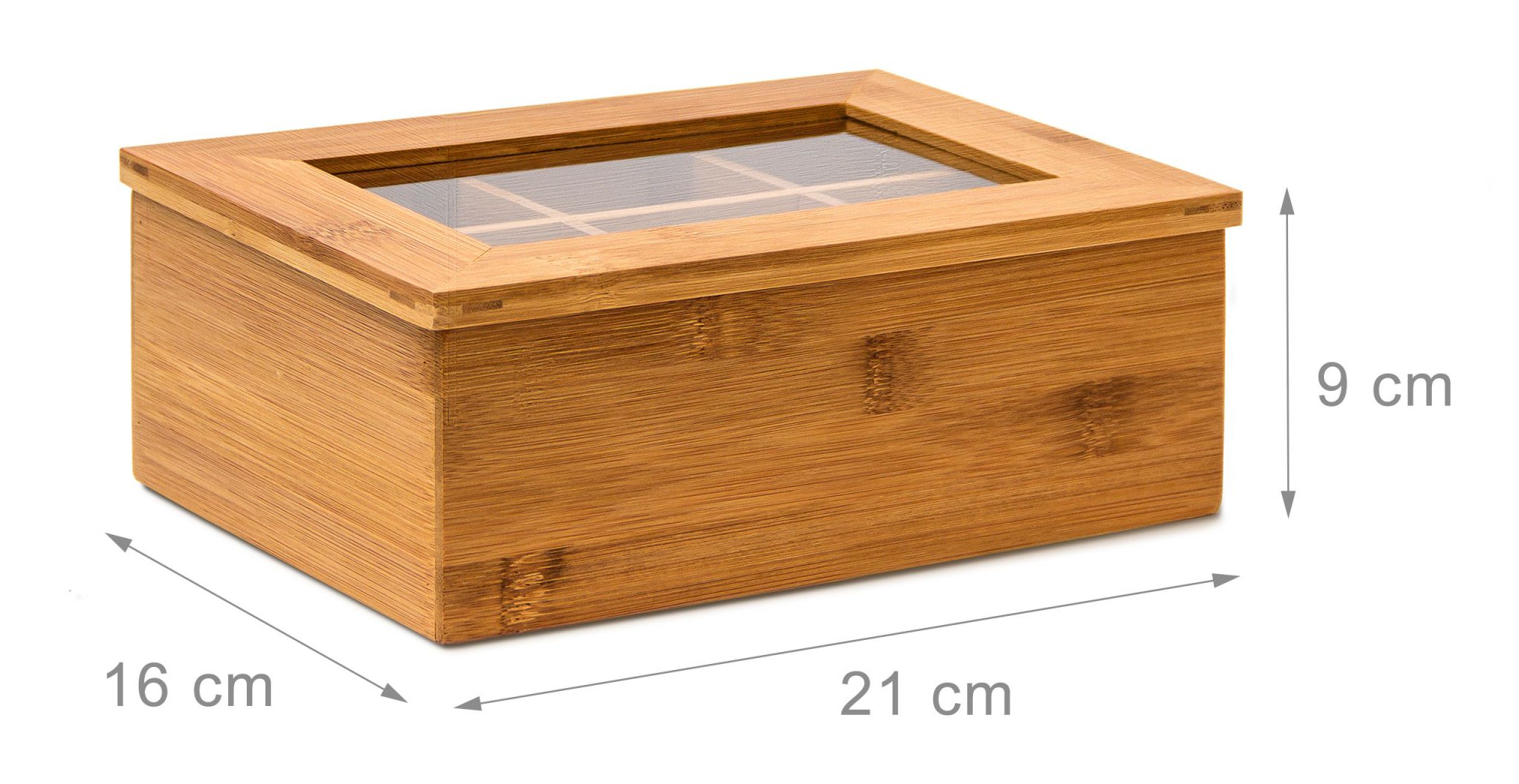 Relaxdays Teebox Braun Kunststoff/Holz 210 × 160 × 90 mm