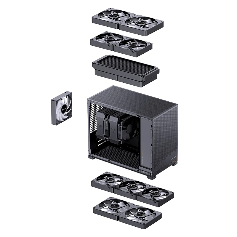 Jonsbo D32 STD mATX Mini Tower Tempered Glass Schwarz
