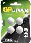 GP Knopfzelle Lithium CR2032, 3V, 4er Blister (0602032C4 *)