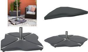 EDA Beton-Ballast für Pendelschirm, 12 kg, dunkelgrau aus robustem Kunststoff, mit Betonfüllung, in Wellenform - 1 Stück (019634 G.GF)