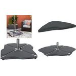 EDA Beton-Ballast für Pendelschirm, 12 kg, dunkelgrau aus robustem Kunststoff, mit Betonfüllung, in Wellenform - 1 Stück (019634 G.GF)