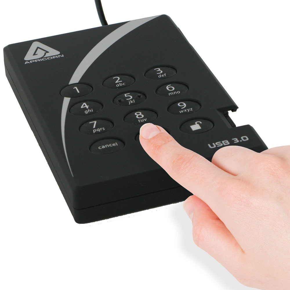 Apricorn Aegis Padlock 3.0 A25-3PL256-500 2.5" Externe Festplatte 500 GB USB 3.0 Schwarz