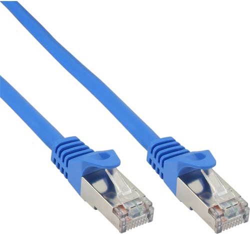 InLine RJ45 SFTP Patchkabel umspritzt, 5,0 m blau, ECOLAN CAT.5E (72505B)