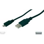 Digitus USB 2.0 Anschlusskabel [1x USB 2.0 Stecker A - 1x USB 2.0 Stecker Micro-B] 1.80 m Schwarz Digitus (AK-300127-018-S)