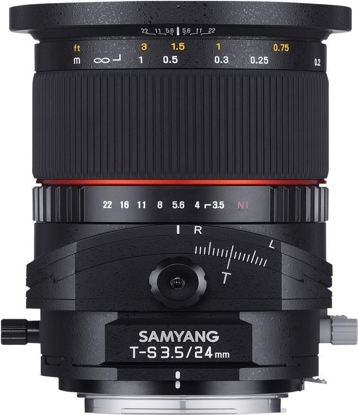 Samyang 24 mm f/3.5 AE ED AS UMC Tilt-Shift-Objektiv für Nikon F (geöffnet)