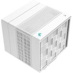 DeepCool ASSASSIN IV. Typ: Luftkühlung, Lüfterdurchmesser: 120/140 mm, Maximaler Luftstrom: 79,1 cfm, Maximum Luftdruck: 2,44 mmH2O, Lagertyp: Fluiddynamisches Lager (FDB). Breite: 147 mm, Tiefe: 144 mm, Höhe: 164 mm. Produktfarbe: Schwarz (R-ASN4-WHNNMT-G)