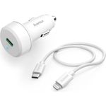 Hama Kfz-Ladeset, Lightning, Power Delivery (PD), 20 Watt, Weiß (00201611)