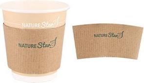 NATURE Star Bechermanschette, aus Pappe, für 200 ml Becher für einwandige Becher, praktischer Hitzeschutz schützt die , - 1 Stück (40219)