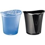 LEITZ Papierkorb Allura, aus Kunststoff, 18 Liter, schwarz rund mit Griffrand (5204-00-95)