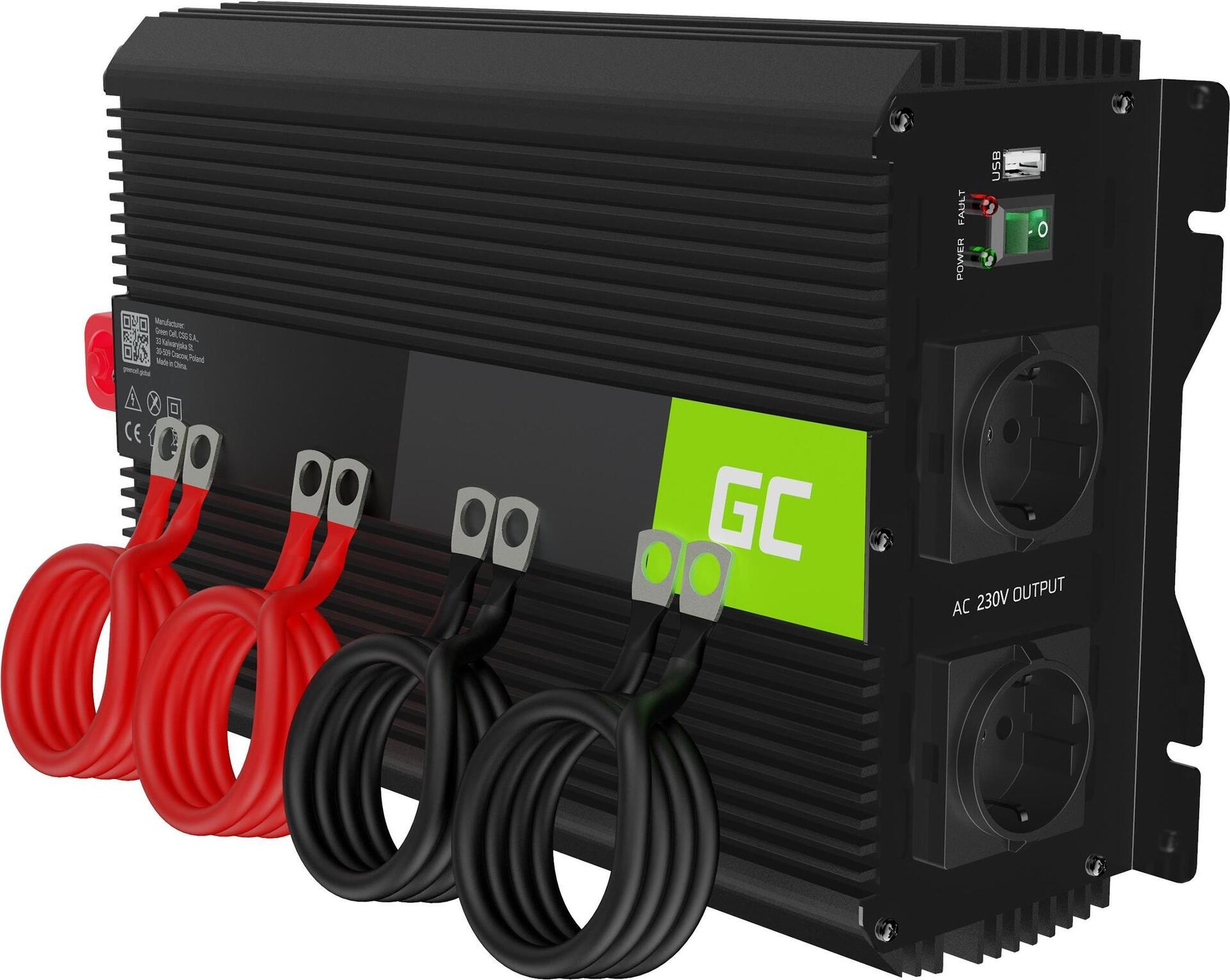 Green Cell PRO Auto-Wechselrichter 12V und 230V 2000W/4000W modifizierte Sinuswelle (INVGC10)