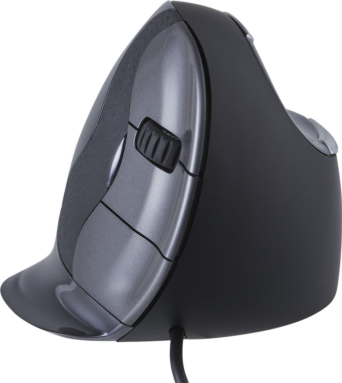 BakkerElkhuizen Evoluent D Large Vertikale Maus 6 Tasten USB 3200 DPI Schwarz, Grau